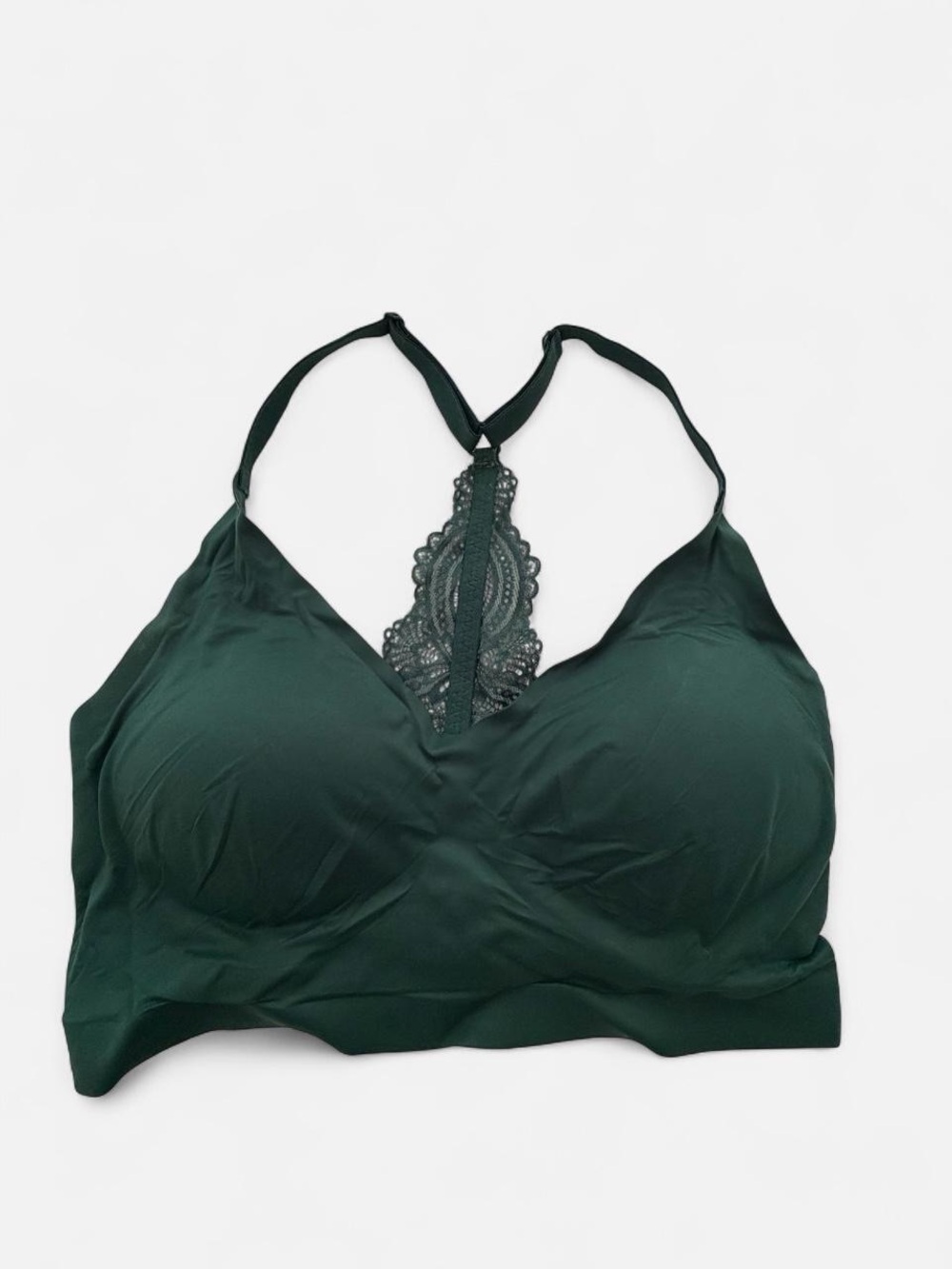 Dark Green Lace-Back Bralette - Women Intimates